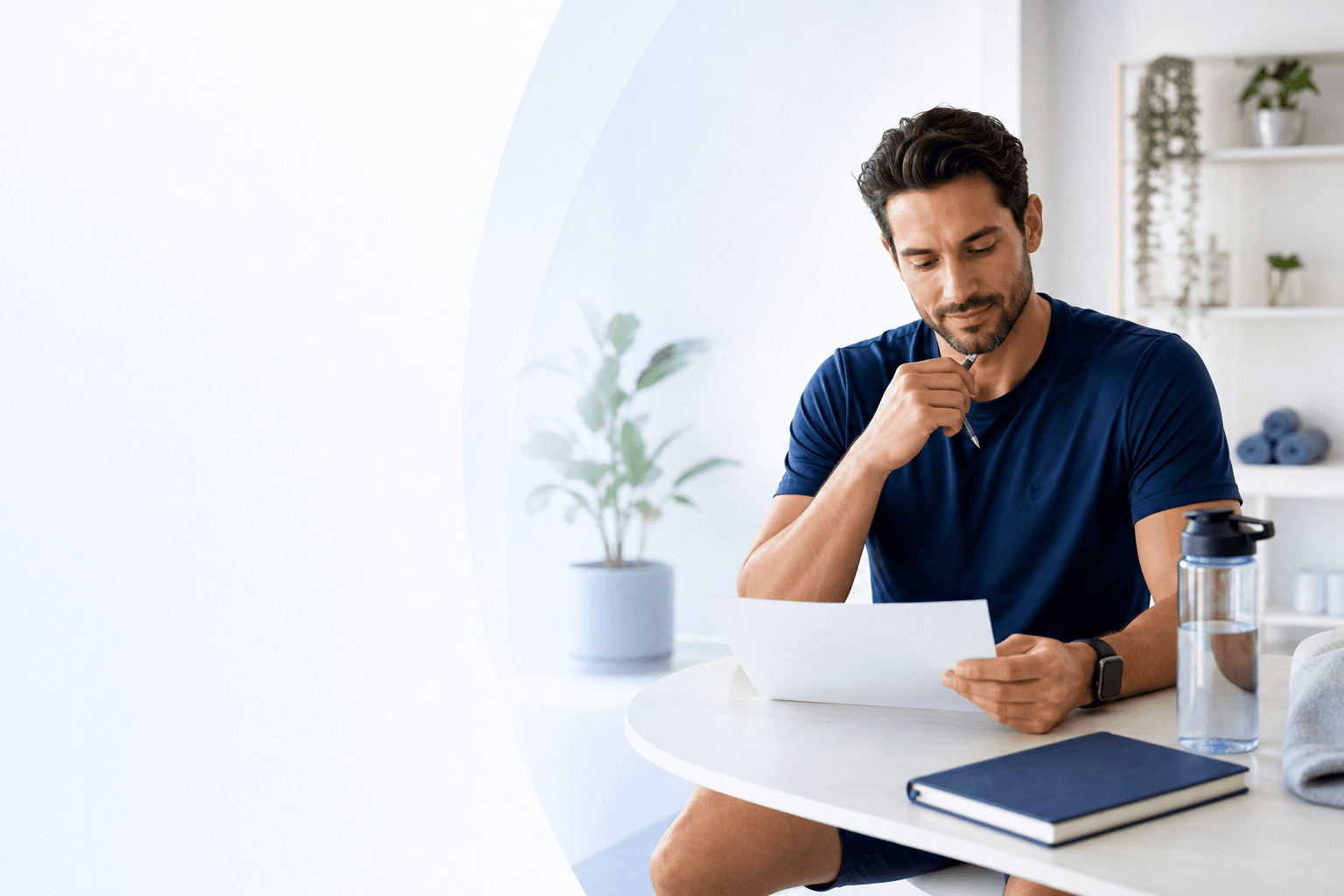 Person planning practical health goals