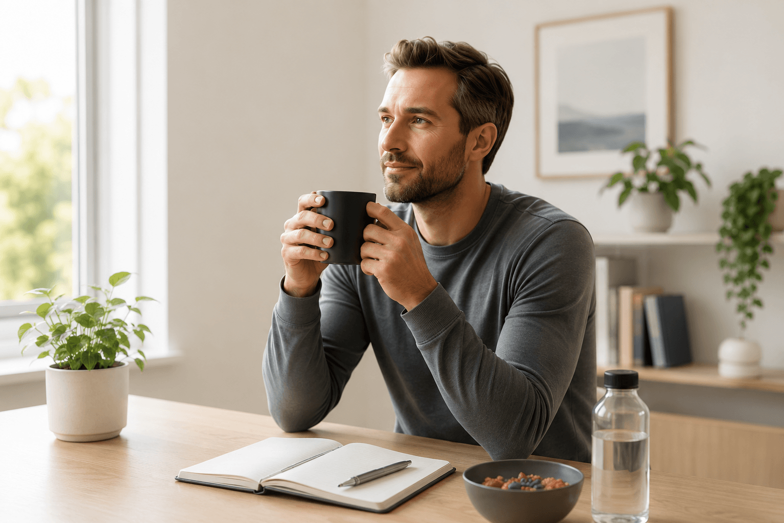 Man preparing for a health goal routine