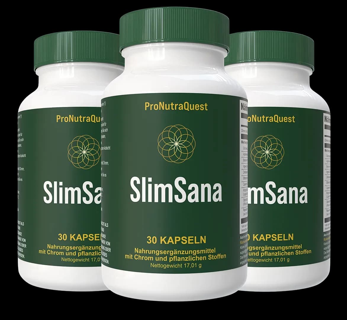 Three SlimSana 30-capsule bottles